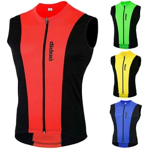 DiDOO Cycling Vest Mens Sleeveless Jersey Racing Gilet Bicycle Top Biking Shirt - Picture 1 of 18
