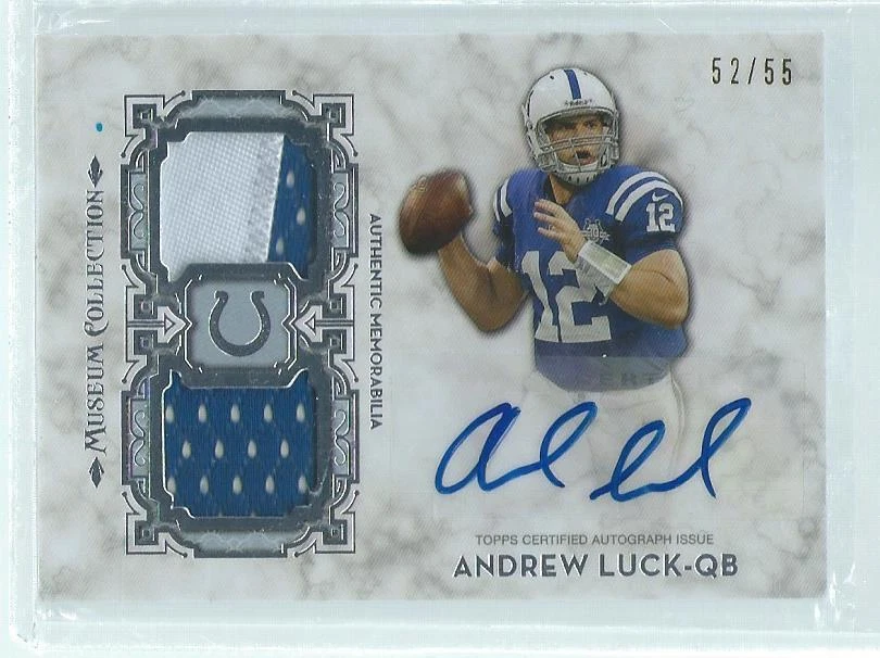 ANDREW LUCK 2013 TOPPS MUSEUM COLLECTION DUAL PATCH AUTO #D 52/55 - Image 1 of 1