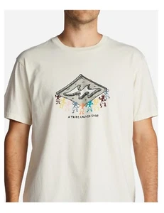 T-shirt uomo Billabong XL tema diamante maglietta bianco sporco nuova con etichetta - A Tribe Called Surf - Foto 1 di 5