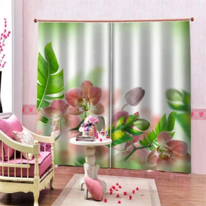 Delicate and beautiful flowers Printing 3D Blockout Curtains Fabric Window - Bild 1 von 9