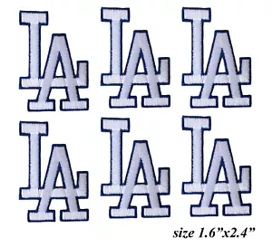 6pcs Los Angeles Dodgers 1.6"x2.4" Embroidered Iron on Patch Free Shipping. - Picture 1 of 1