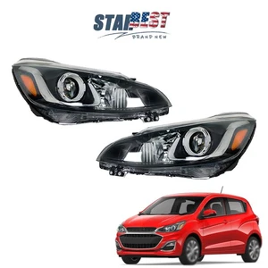 Right+Left Side Headlights w/o LED DRL For Chevrolet Spark 2019-2021 Halogen - Picture 1 of 12