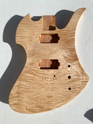 Mockingbird African MAH guitar body w/ flame maple top, hums, Free shipping! - Image 1 of 4