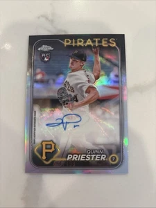 Quinn Priester 2024 Topps Chrome Rookie Refractor Auto 408/499 Pirates - Picture 1 of 2