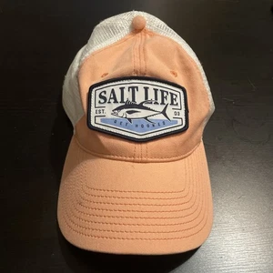 Berretto da baseball Salt Life stile camionista rosa bianco blu rete snapback tonno - Foto 1 di 6