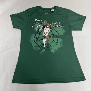 Camisa Betty Boop I'm a Lucky Charm St Patricks Detroit Fire Dept Verde Para Mujer S - Imagen 1 de 8