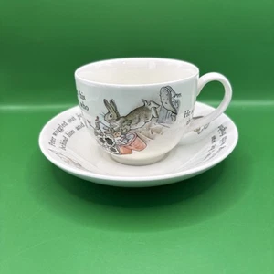 WEDGEWOOD Peter Rabbit Story & Graphics 6oz Cup & Saucer Made in England - Picture 1 of 7