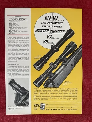Vintage 1966 Weaver Riflescopes Print Ad Models V7 & V9 Advertisement - Изображение 1 из 3