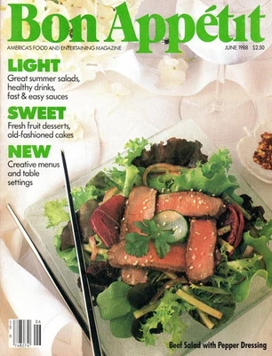 Bon Appétit June 1988 Beef Salad w/ Pepper Dressing Fruit Desserts North Wales - Image 1 of 3