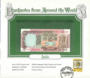 Weltbanknoten Indien 10 Rupien 1984 P 81f Sign Manmohan Singh UNC 69P 535404 - Bild 1 von 3