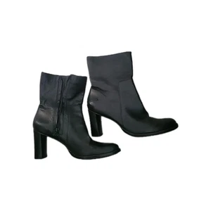 UFIZI 8 black faux leather ankle boots Fall Comfort Officecore Sexy Designer - Picture 1 of 8