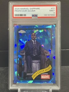 2025 TOPPS CHROME MARVEL SAPPHIRE PROFESSOR XAVIER PSA 9 - Picture 1 of 2