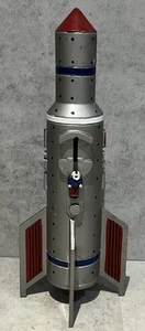 Metal Rocket Space Ship Mechanical USA Bank w Astronaut - Vintage READ - Picture 1 of 18