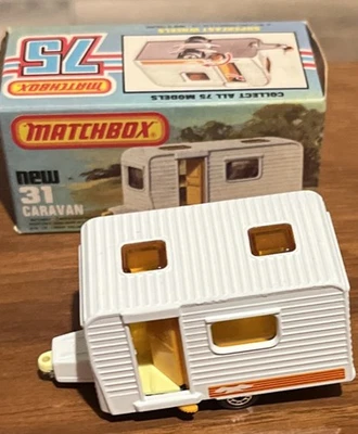 Matchbox Lesney Superfast MB31 Caravan Camper Trailer Box, Excel Shape Free Sh - Image 1 of 4