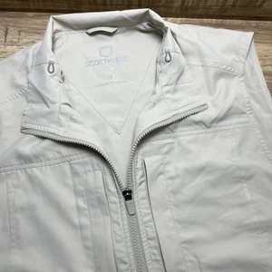 SCOTTeVEST RFID Utility Travel Vest Lightweight Multi Pockets Mens Medium Beige - Picture 1 of 9
