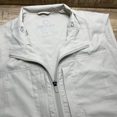 SCOTTeVEST RFID Utility Travel Vest Lightweight Multi Pockets Mens Medium Beige - Image 1 of 4