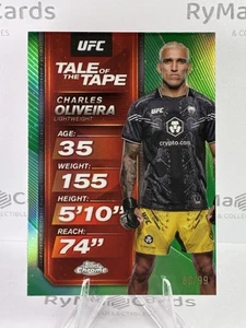 /99 Charles Oliveira 2025 Topps Chrome UFC Tale of the Tape Green Refractor - Bild 1 von 2