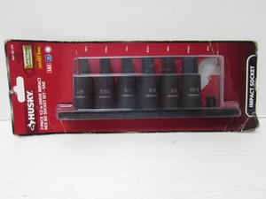 Husky 1/2 in. Drive Hex Bit Impact Socket Set SAE 7-Piece- ( Missing 3/4" ) - Picture 1 of 8