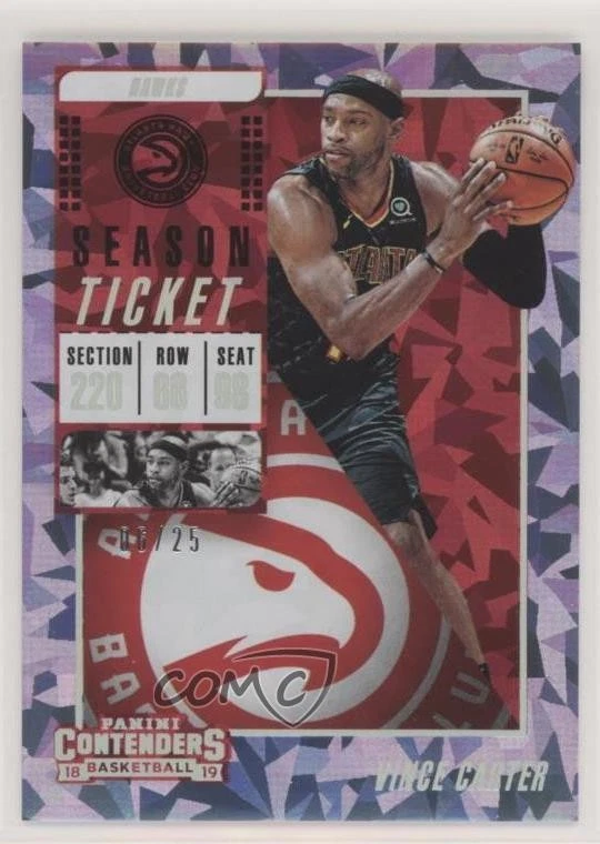 2018-19 Panini Contenders Cracked Ice Ticket /25 Vince Carter #22 HOF - Image 1 of 2