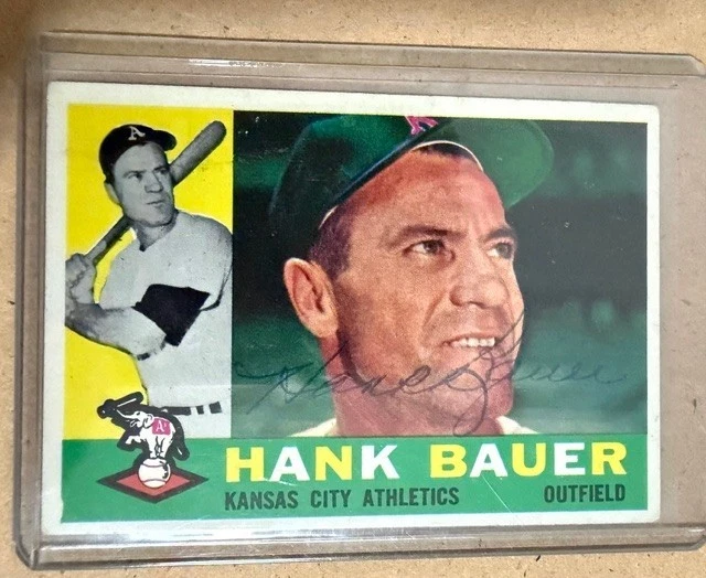 1960 Topps # 262 Хэнк Бауэр DEC-2007 с автографом Yankees A's подписанный авто AU - Изображение 1 из 1