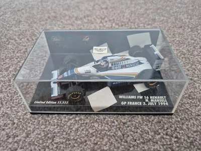 MINICHAMPS 1/43 WILLIAMS FW16 NIGEL MANSELL FRANCE GP 1994 F1 DIECAST CAR - Image 1 of 4