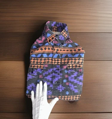 VTG Panhandle Slim Aztec Striped Shirt USA Made Sz Medium Geometric Western 90s - Image 1 of 4