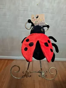 Pally Paws 9" Ladybug Dog Toy w/Squeaker & Crinkle Red/Black Y0878 New - Picture 1 of 4