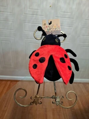 Pally Paws 9" Ladybug Dog Toy w/Squeaker & Crinkle Red/Black Y0878 New - Image 1 of 4