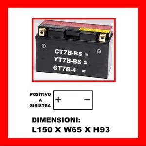 BATTERIA MOTO 12V 6,5AH CT7BBS = YT7BBS = GT7B4 - Imagen 1 de 1