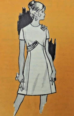 Vintage Mail-order Printed Pattern #4818 Miss party dress SZ 14 1/2 B: 37 1970s - Image 1 of 3