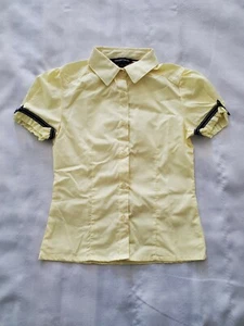 French Toast Girls' Short Sleeve Ribbon Bow Blouse Yellow Size 10 C4 - Picture 1 of 6