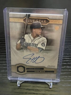 2021 TOPPS FIVE STAR AUTO EVAN WHITE RC SEATTLE MARINERS ON CARD - Image 1 of 2