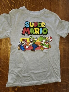 Boys Super Mario Bros Size 10/12 Gray Tshirt - Picture 1 of 1