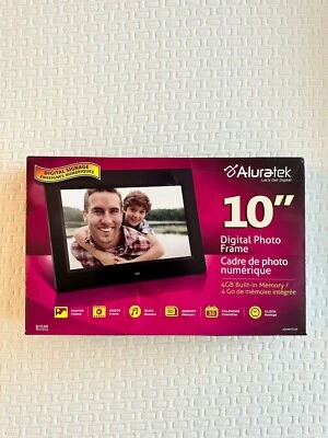 ALURATEK 10" DIGITAL PHOTO FRAME WITH 4GB BUILT-IN MEMORY - ADMPF310F - NEW - Image 1 of 3
