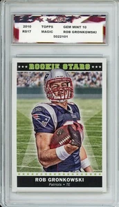 2010 Topps Magic Rob Gronkowski RS17 AGC Gem Mint 10 New England Patriots Rookie - Picture 1 of 2