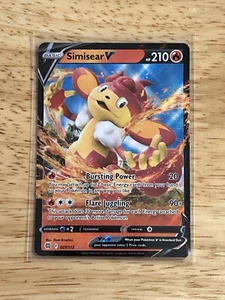 Pokémon TCG - Simisear V 027/172 Brilliant Stars Holo NM - Picture 1 of 2