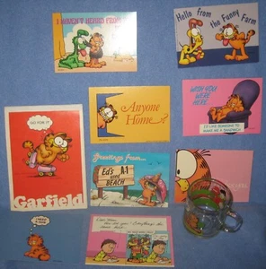 Vintage 1978 Garfield & Friends Notizblock Postkarten McDonalds Glasbecher Jim Davis - Bild 1 von 16