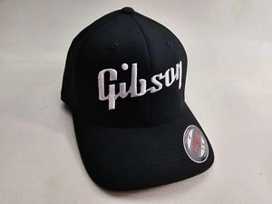 Gibson Logo bestickt Flexfit Mütze flach und gebogen schwarz, marineblau, rot, grau - Bild 1 von 17