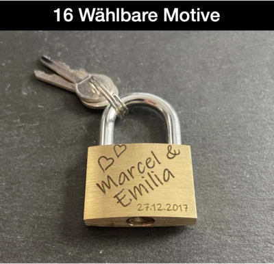 Love Lock, Engraved Lock, Valentine's Day, Wedding Gift - Image 1 of 4