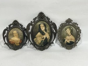 Konvolut 3 Vintage Bilderrahmen Made In Italy Messing verziert - Bild 1 von 11
