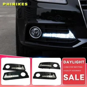 1 Set For Audi A4 A4L B8 2009 2010 2011 2012 LED DRL Daytime Running Lights Dayl - Picture 1 of 5