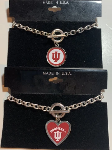 Indiana University Hoosiers Women’s/ Men’s Charm Bracelet Lot Of 2 Cover