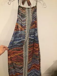 Diva Rachel Poppo langes Neckholder Kleid/Badeanzug Überzug bunt Größe S - Bild 1 von 4