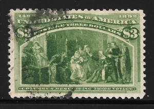 US Scott 243a Used VF $3 Olive Green Columbian Exposition Issue PF Certificate - Picture 1 of 2