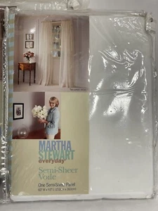 New Martha Stewart Everyday Sheer Voile Panel White 60"W x 63"L  1 panel vintage - Picture 1 of 2