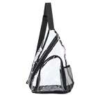 Women Adjustable Clear PVC Sling Bag - See Through Shoulder Crossbody Backpack