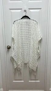 Madewell Strand Cape Schal Poncho Coverup Elfenbein Größe OS One Size Fransen - Bild 1 von 4
