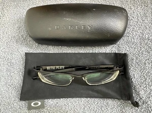 🔥Oakley METAL PLATE 22-198 Matte Black Titanium 53/18/140 Eyeglasses & Case💥 - Picture 1 of 7
