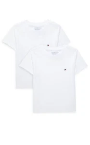 TOMMY HILFIGER Boy’s White 2-Pack Cotton Crewneck Undershirts, M (8-10) - Picture 1 of 1