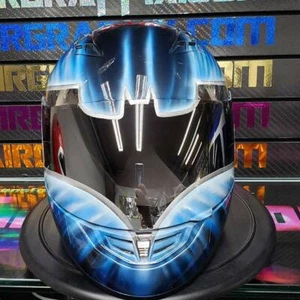 Batman Dark Knight Custom Painted Airbrushed Motorcycle Helmet - Foto 1 di 2